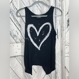 Bird & Vine heart splatter tank top split back S